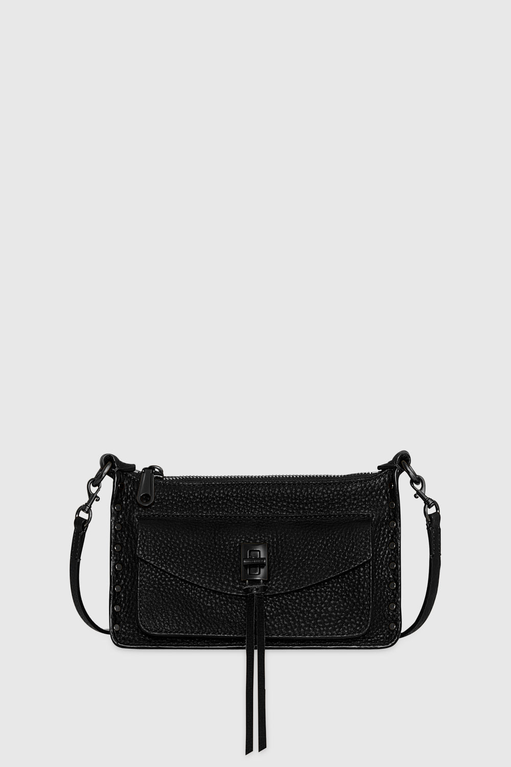 Rebecca Minkoff Darren Mini Top Zip Crossbody Bag In Black