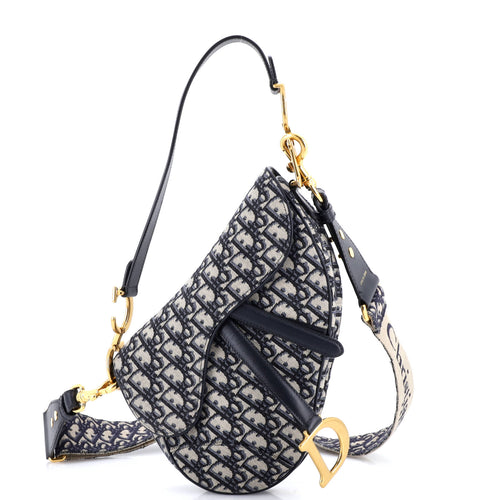 Saddle Handbag with Strap Oblique Canvas Medium