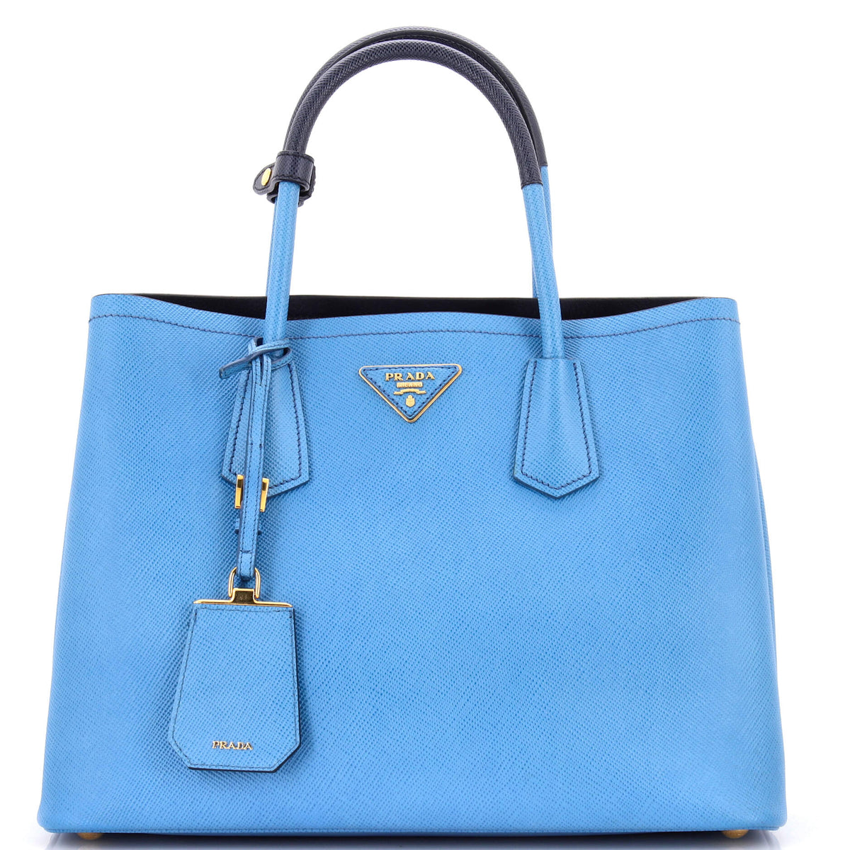 Prada PRADA Cuir Double Tote Saffiano Leather Medium