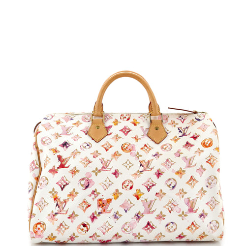 Speedy Handbag Monogram Watercolor Aquarelle 35