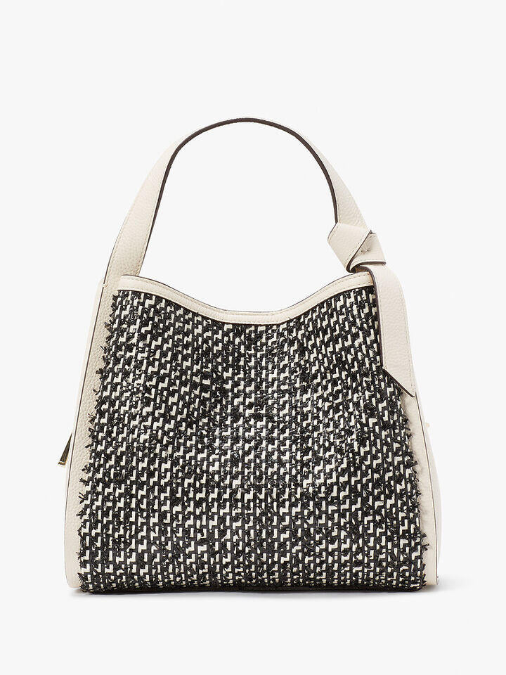 Kate Spade Au Knott Raffia Tweed Medium Crossbody Tote