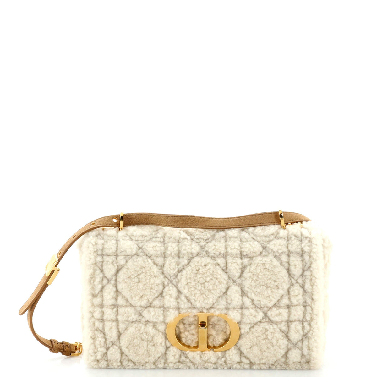 Christian Dior Caro Bag Cannage Quilt Shearling Medium