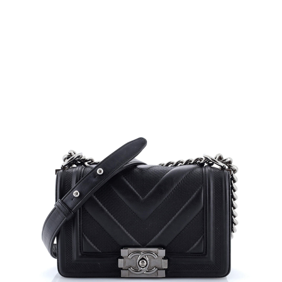 Chanel CHANEL Boy Flap Bag Perforated Chevron Lambskin Small