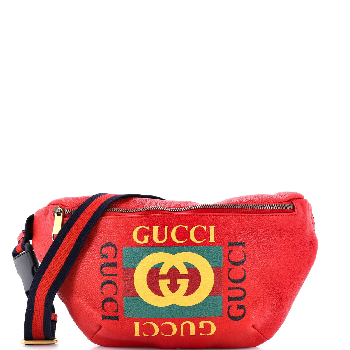Gucci GUCCI Logo Belt Bag Printed Leather Medium
