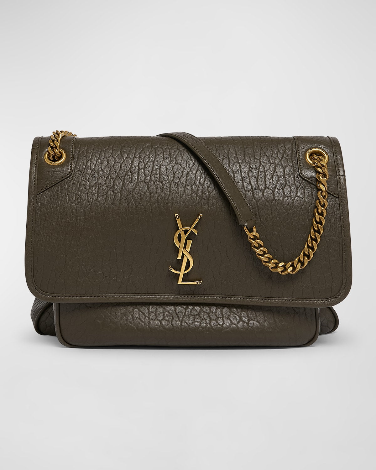 Saint Laurent Niki Large YSL Crossbody Bag in Lambskin Leather