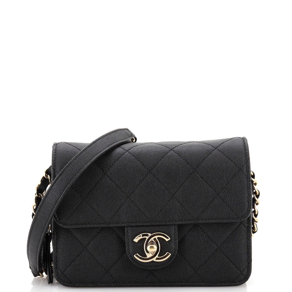 Chanel CHANEL Like a Wallet Flap Bag Quilted Caviar Mini