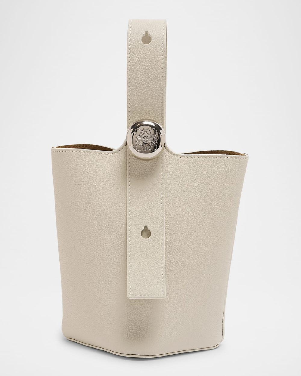 Mini Pebble Leather Bucket Bag