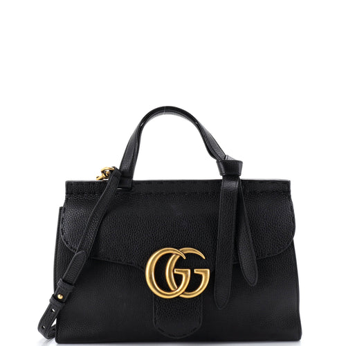 GUCCI GG Marmont Top Handle Bag Leather Small