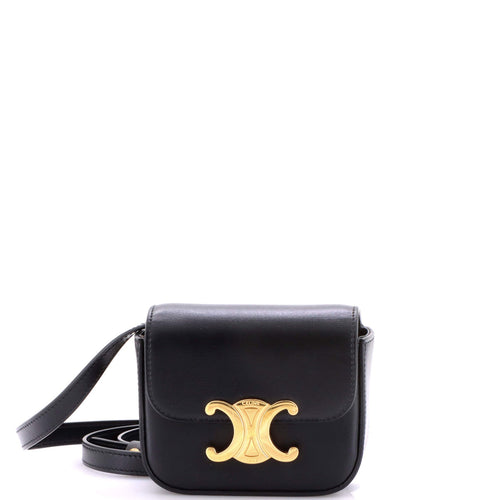 CELINE Triomphe Shoulder Bag Smooth Calfskin Mini