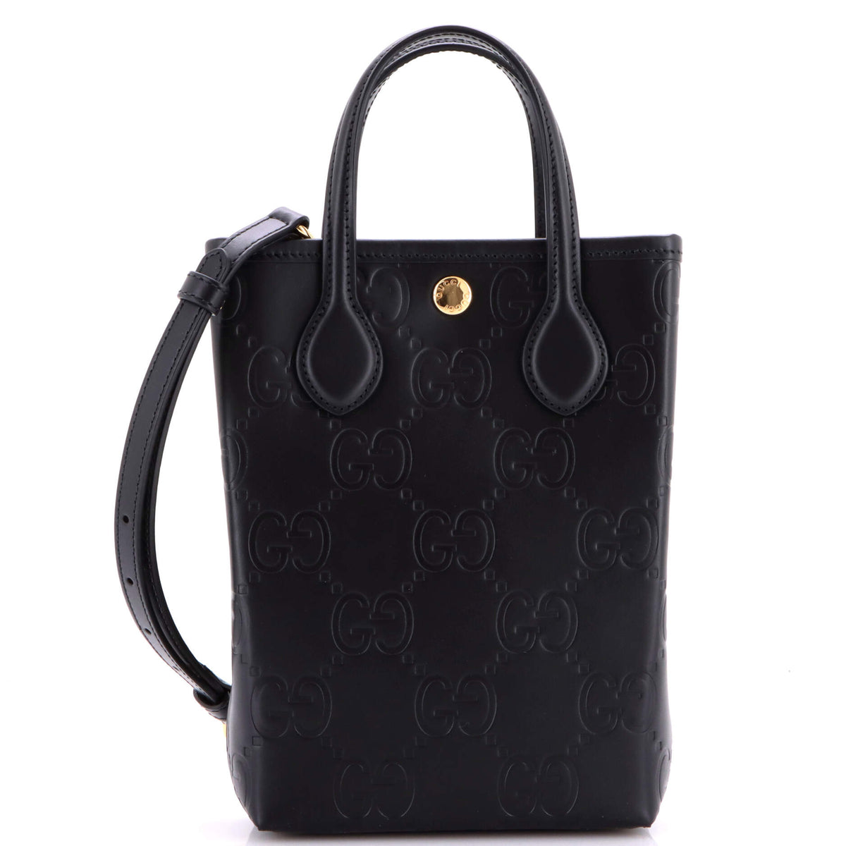 Gucci GUCCI Vertical Tote GG Embossed Leather Mini