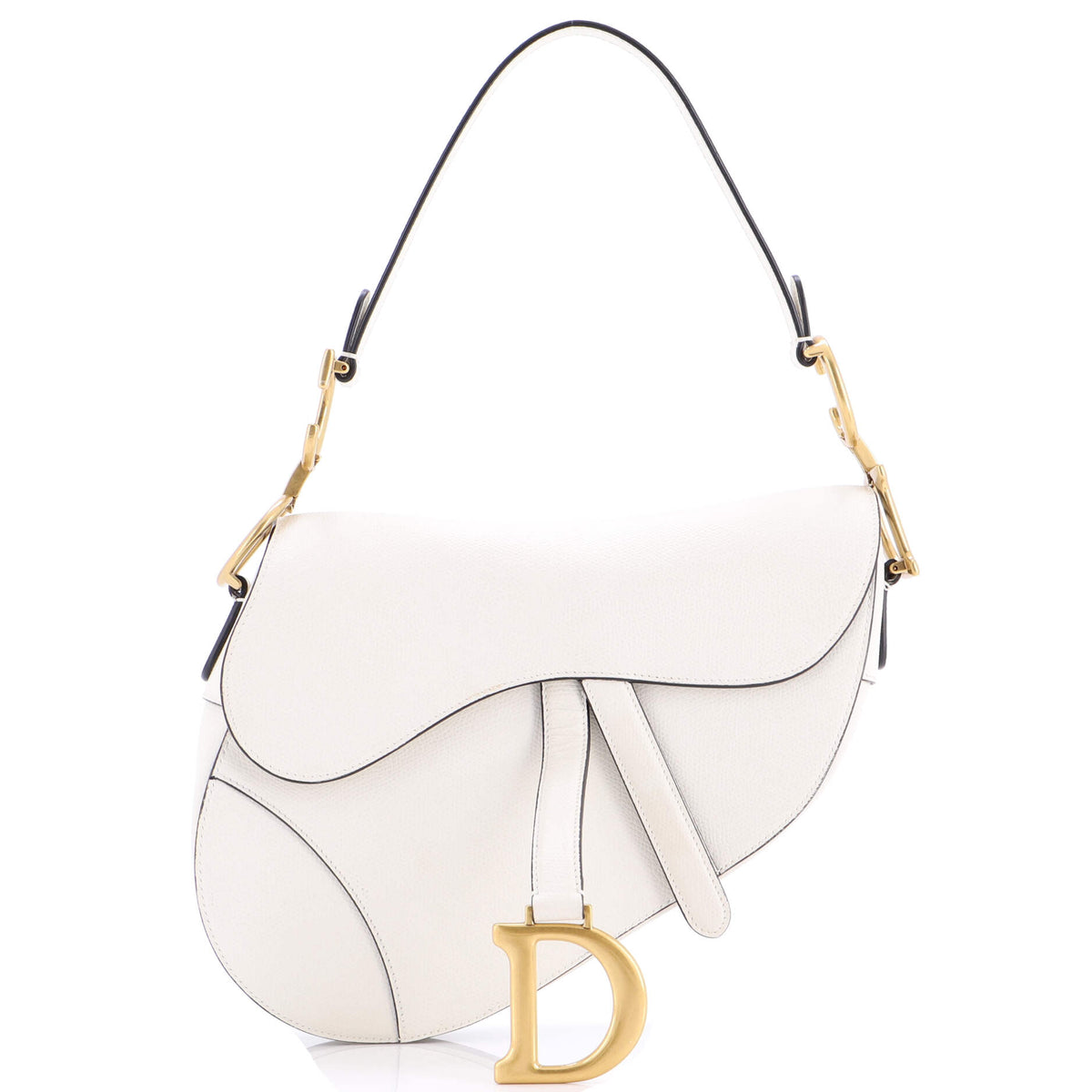 Christian Dior Saddle Handbag Leather Medium