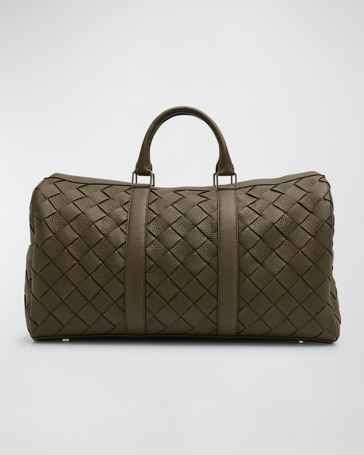 Bottega Veneta Sac de voyage en cuir grainé Intrecciato pour homme