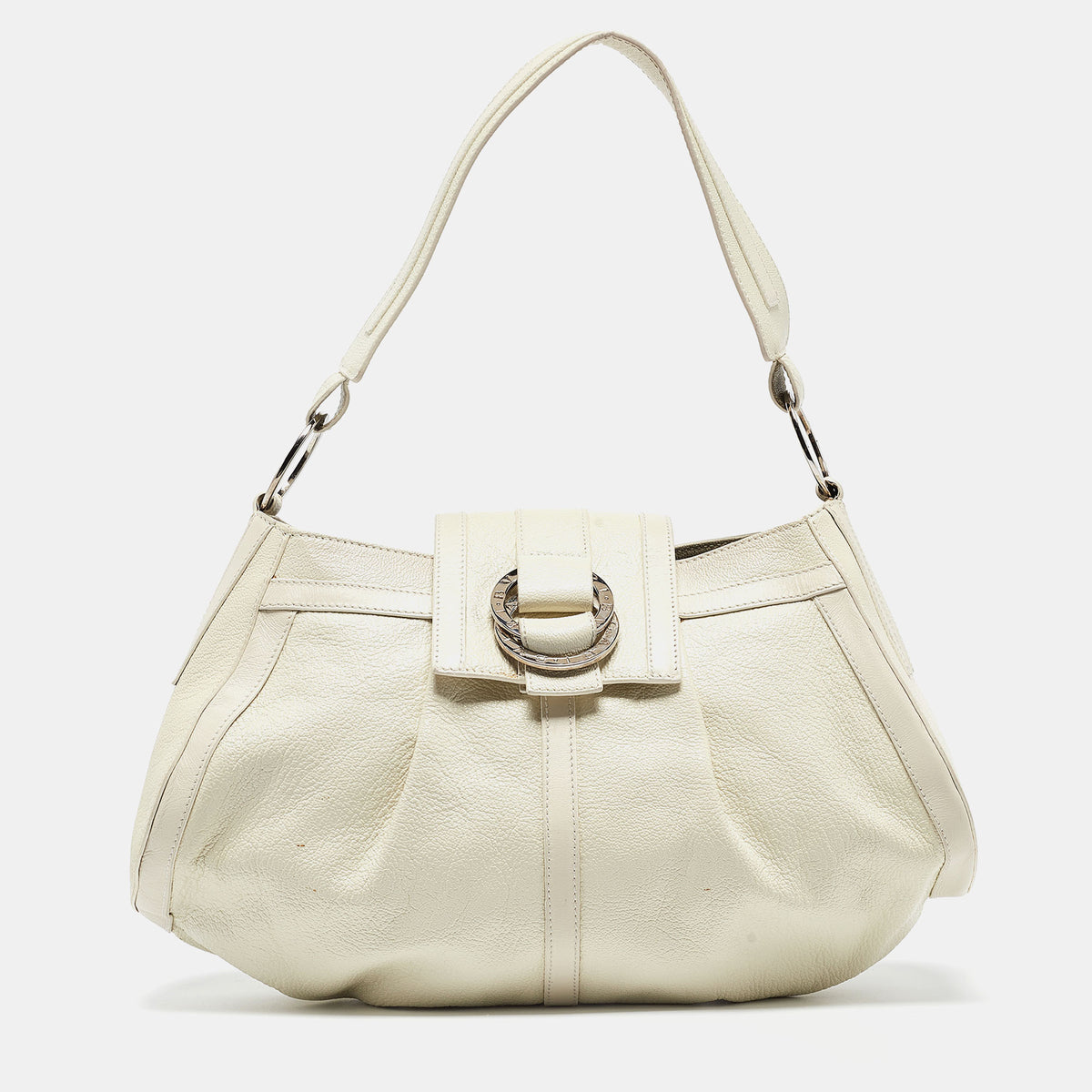 Bvlgari Off White Leather Chandra Shoulder Bag
