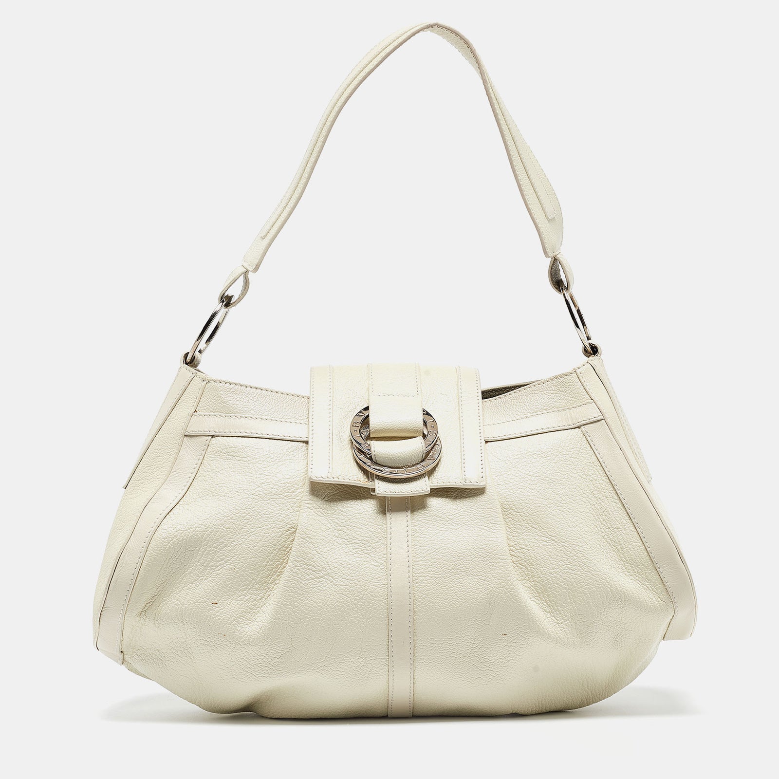 Bvlgari Off White Leather Chandra Shoulder Bag