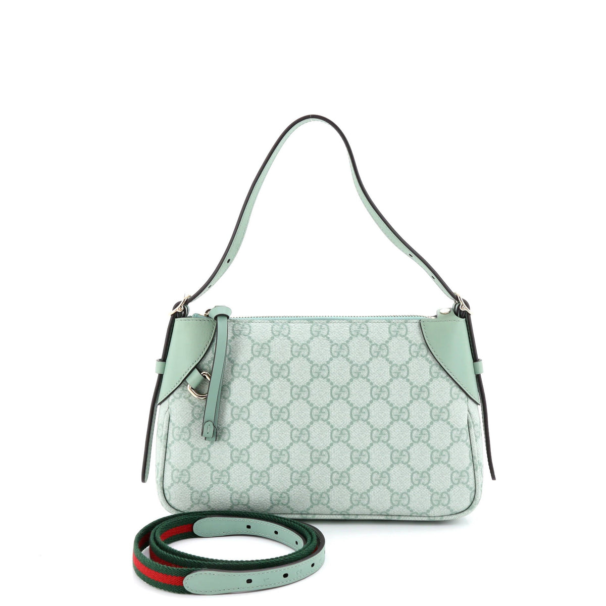 Gucci GUCCI Emblem Shoulder Bag GG Coated Canvas with Leather Small