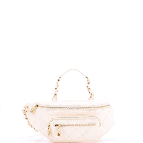 CHANEL All About Waist Bag Quilted Iridescent Calfskin Small