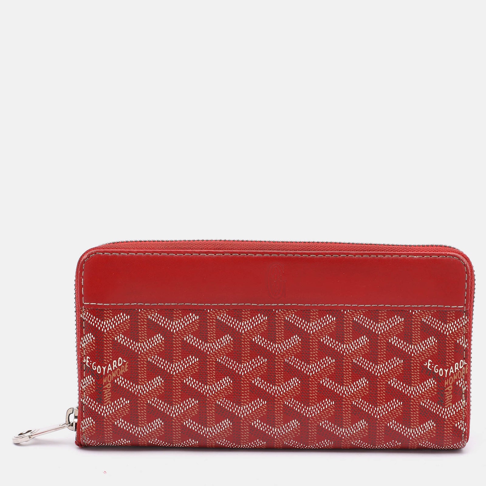 Goyard Portefeuille zippé Matignon en toile enduite Goyardine rouge