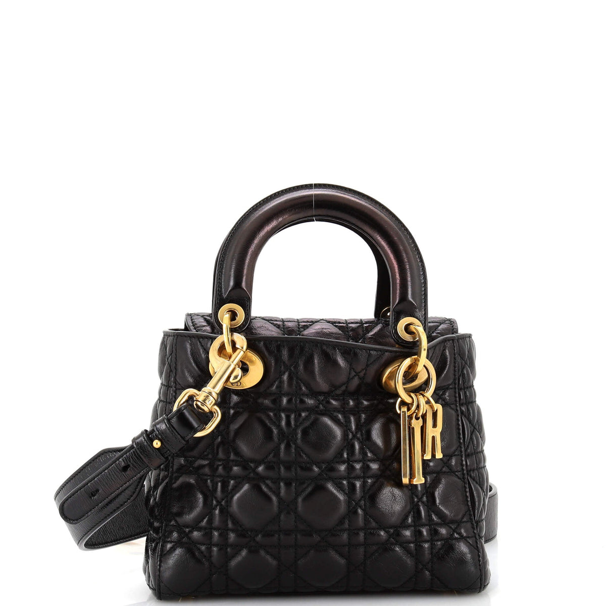 Christian Dior My Lady Dior Bag Cannage Quilted Crinkled Patent