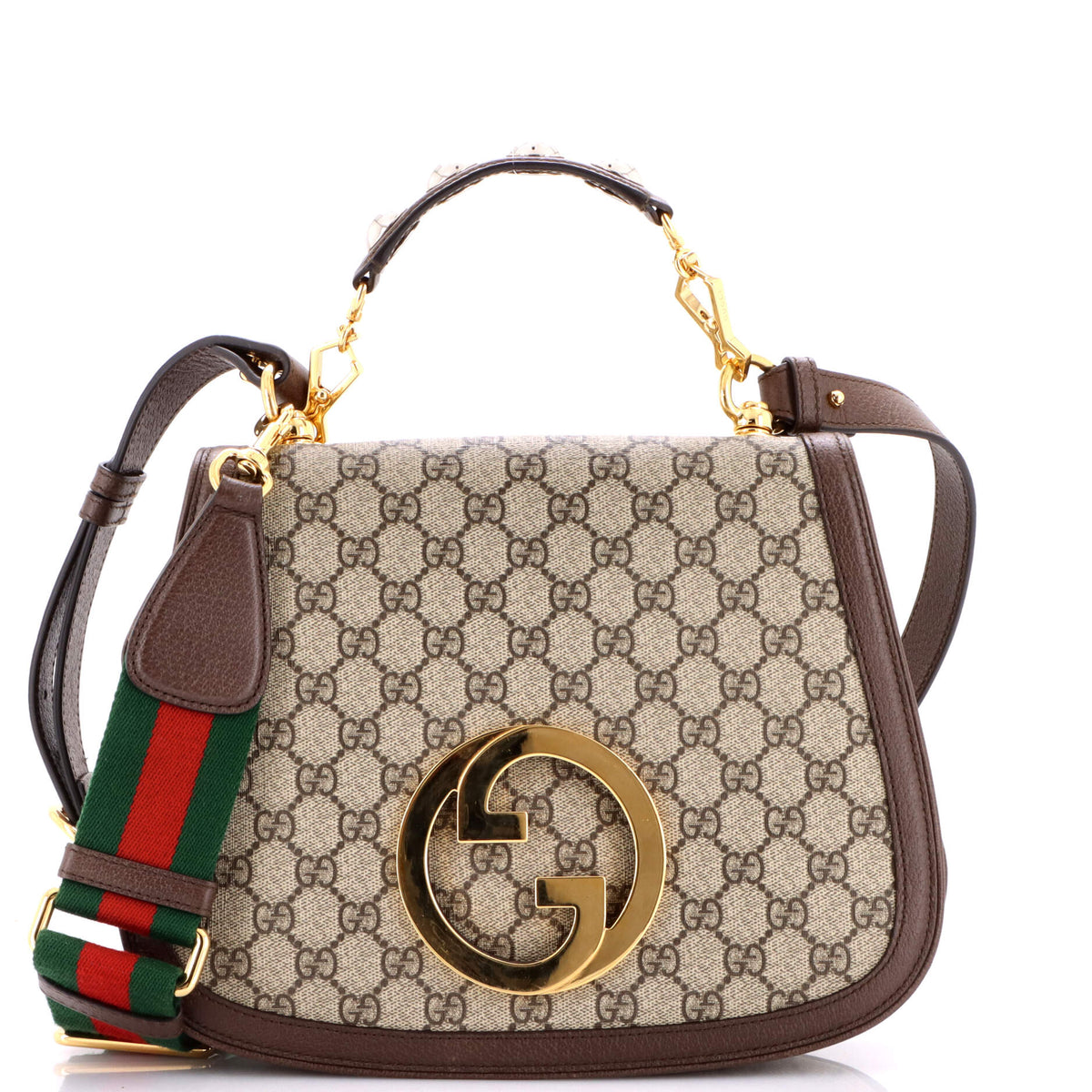 Gucci GUCCI Blondie NM Top Handle Bag GG Coated Canvas Medium