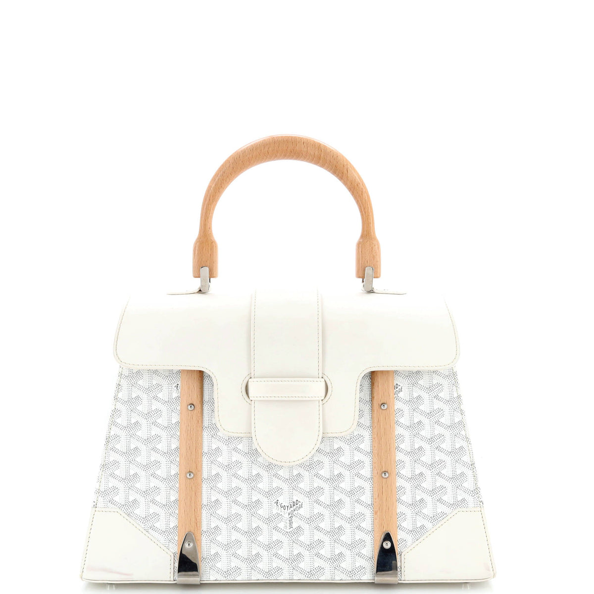 Goyard GOYARD Saigon Top Handle Bag Coated Canvas with Leather MM