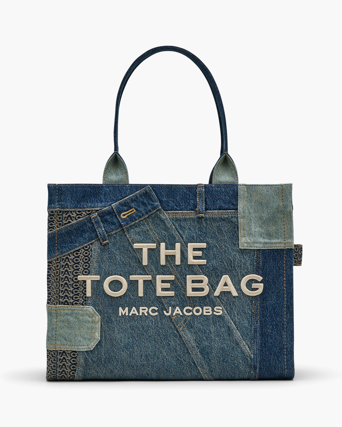 Marc Jacobs The Deconstructed Denim Large Tote Bag in Indigo Multi