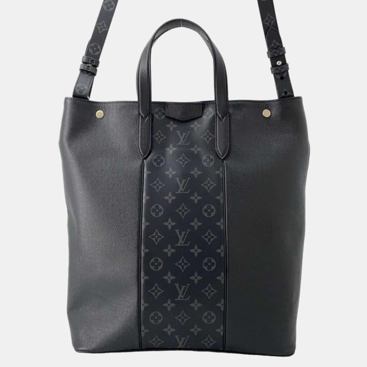 Louis Vuitton Noir Monogram Eclipse and Taiga Leather Tote Bag