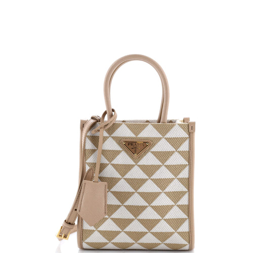 PRADA Symbole Shopper Tote Jacquard Mini