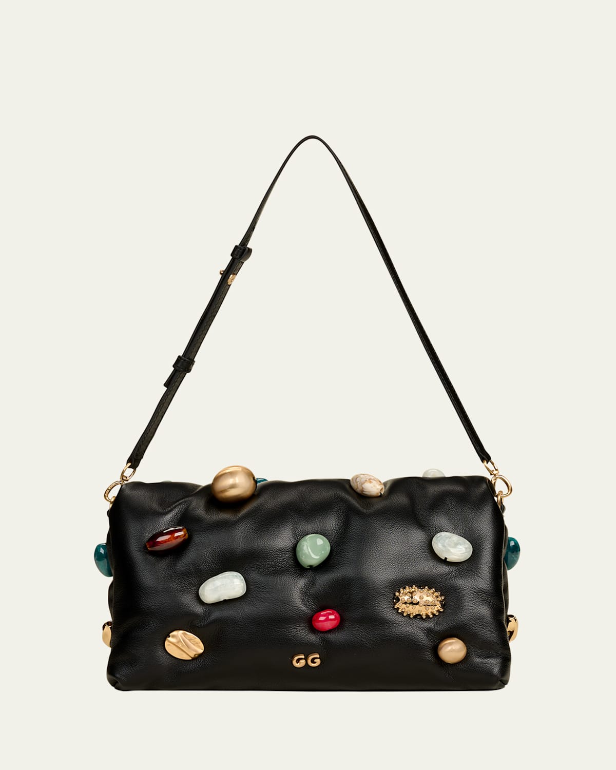 Cult Gaia Amalia Embellished Leather Clutch Bag