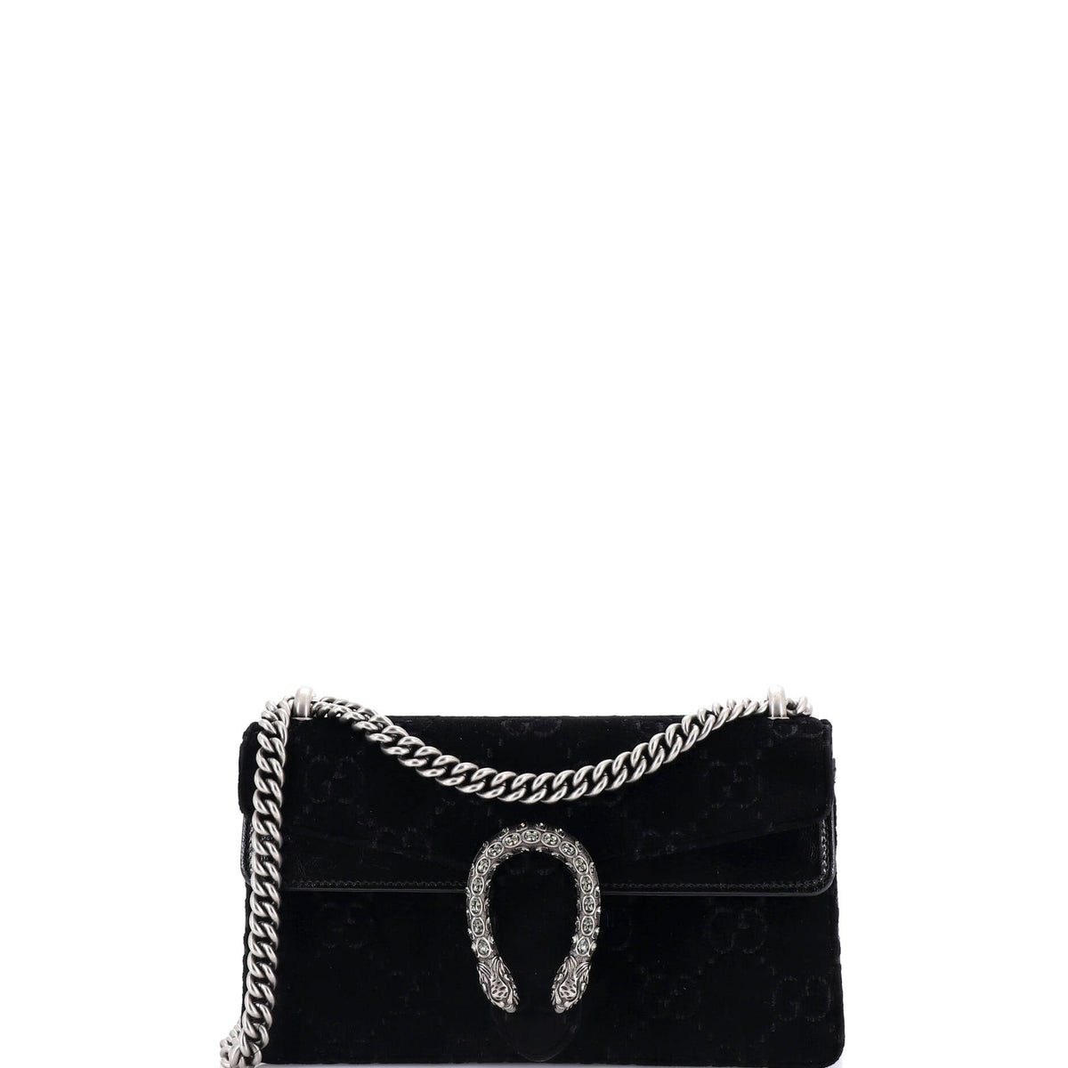 Gucci GUCCI Dionysus Bag GG Velvet with Crystal Embellished Metal Small