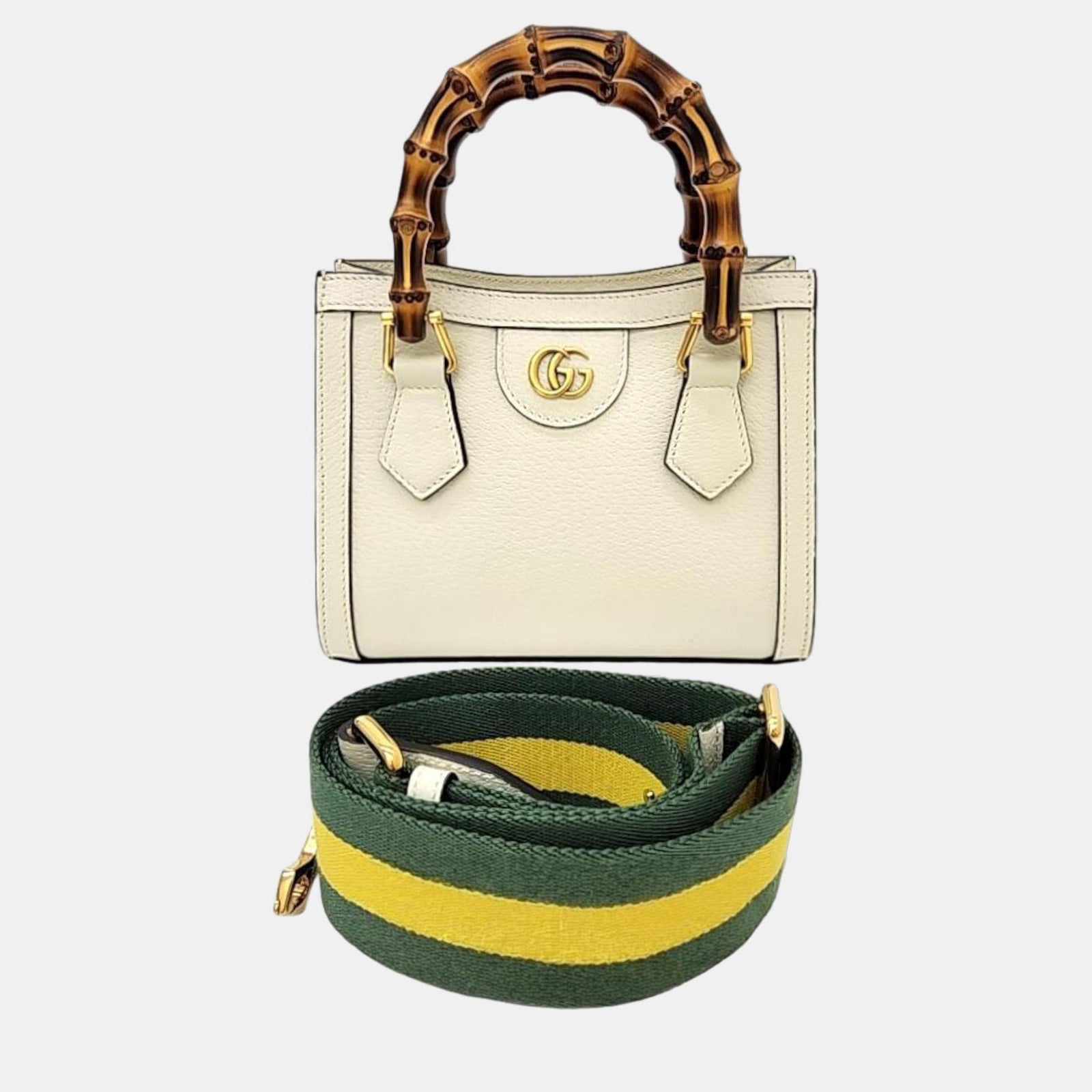 Gucci Cream Leather Mini Diana Tote Bag