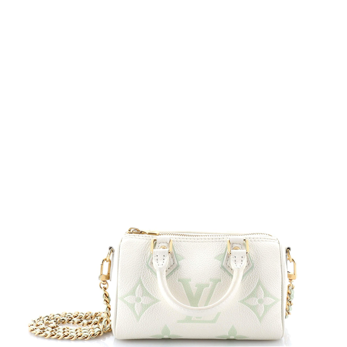 Louis Vuitton Chain Speedy Bandouliere NM Bag Bicolor Monogram Empreinte Giant Nano