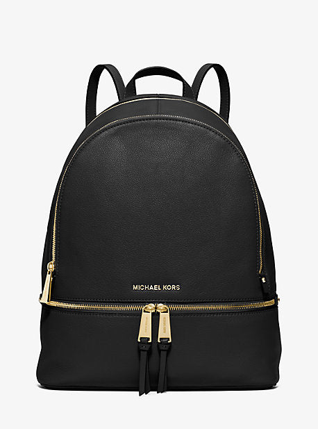 Michael Kors MK Rhea Large Leather Backpack - Black - Michael Kors