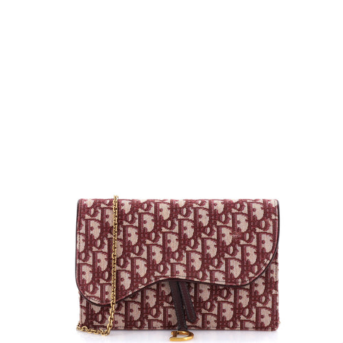Saddle Chain Clutch Oblique Canvas