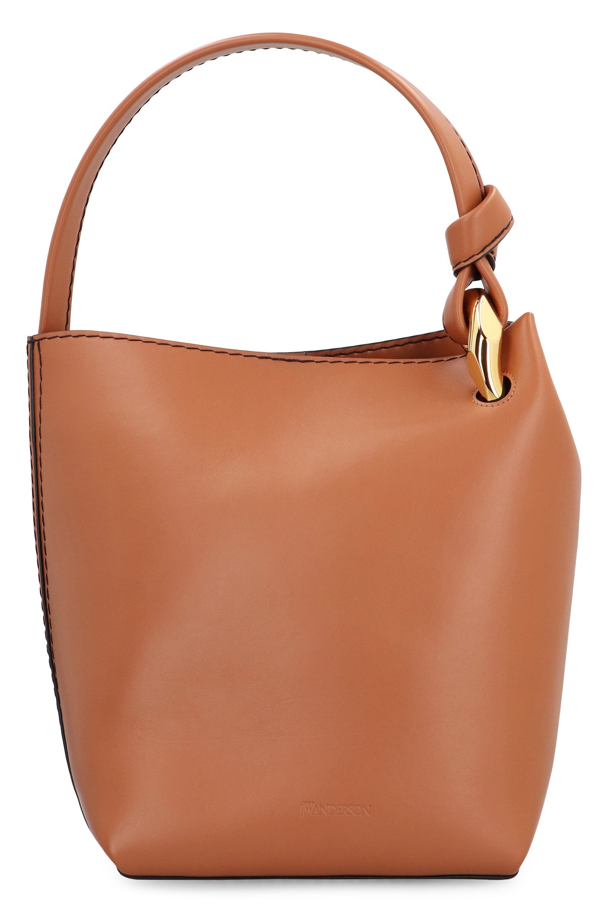 Jw Anderson Women's Corner Leather Bucket Bag in Saddle Brown | HB0684LA0232 Color 623