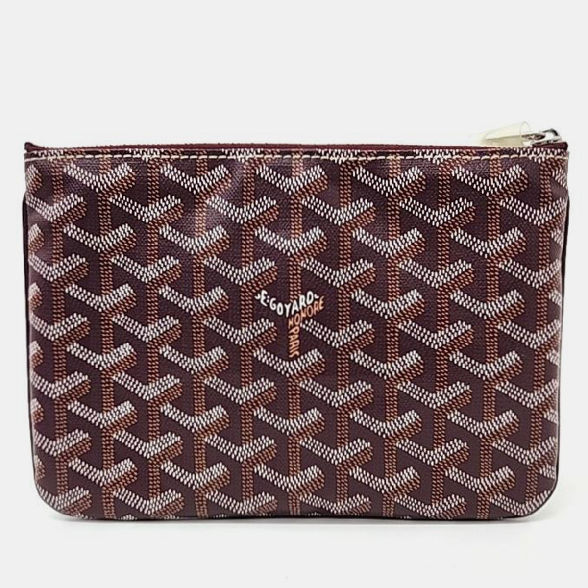 Goyard Burgurdy Goyardine Senat PM Cosmetic Bag