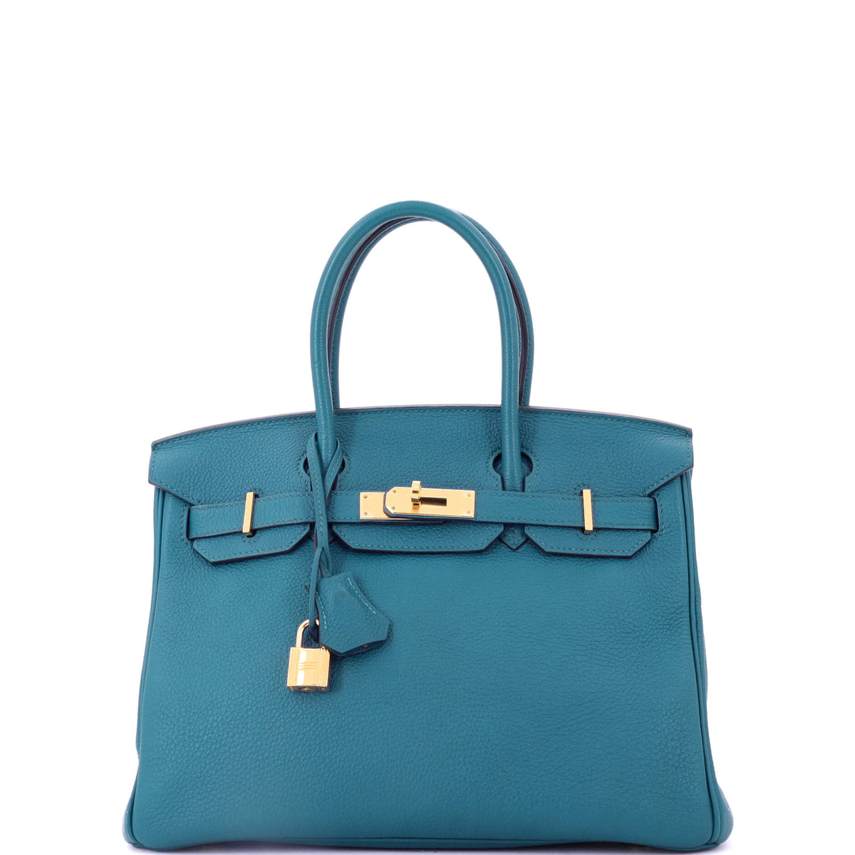 Herm?s Birkin Handbag Bleu Izmir Togo with Gold Hardware 30