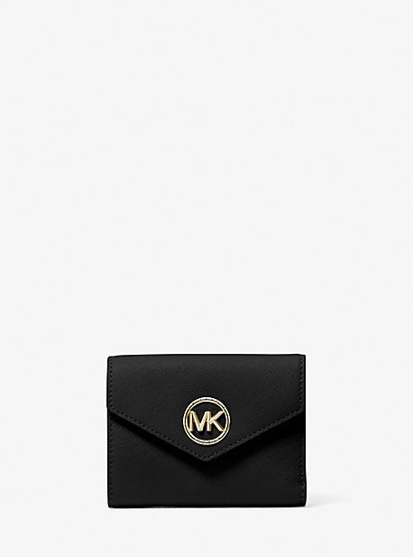 Michael Kors MK Carmen Medium Saffiano Leather Tri-Fold Envelope Wallet - Black - Michael Kors