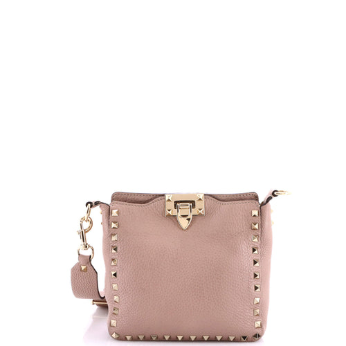 VALENTINO GARAVANI Rockstud Flip Lock Messenger Bag Leather Mini