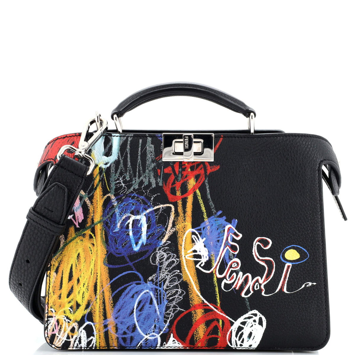 Fendi FENDI x Noel Fielding Peekaboo ISeeU Bag Printed Leather Mini