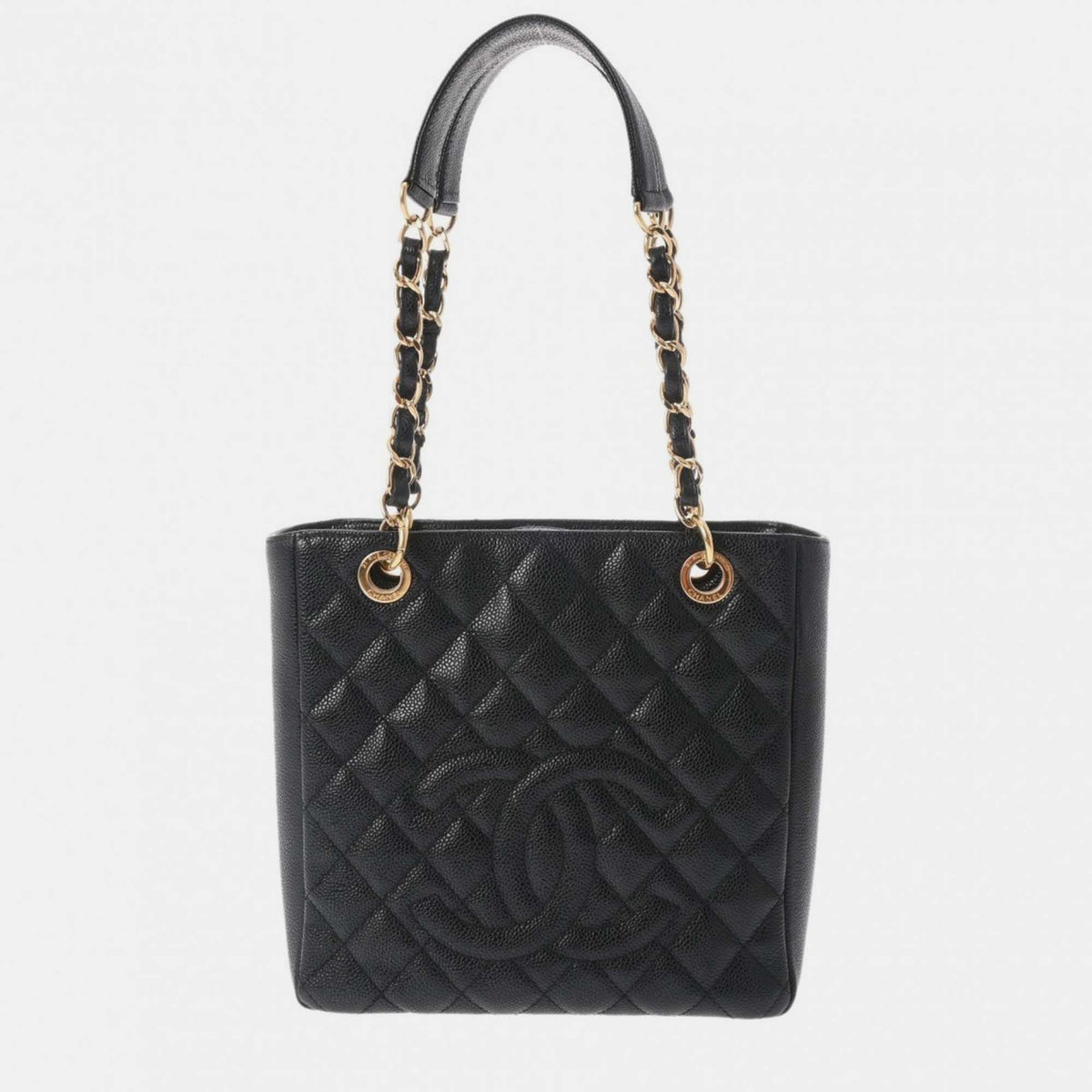 Chanel Black Caviar Skin Matelasse PST Petite Tote Bag