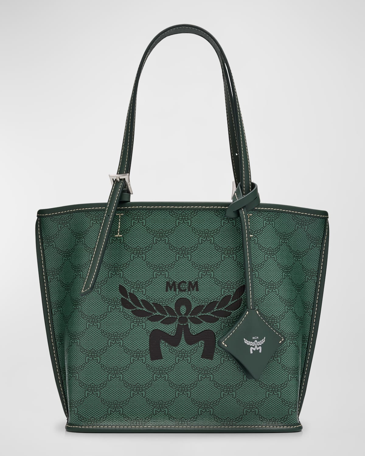 MCM Lauretos Monogram Canvas Shopper Tote Bag