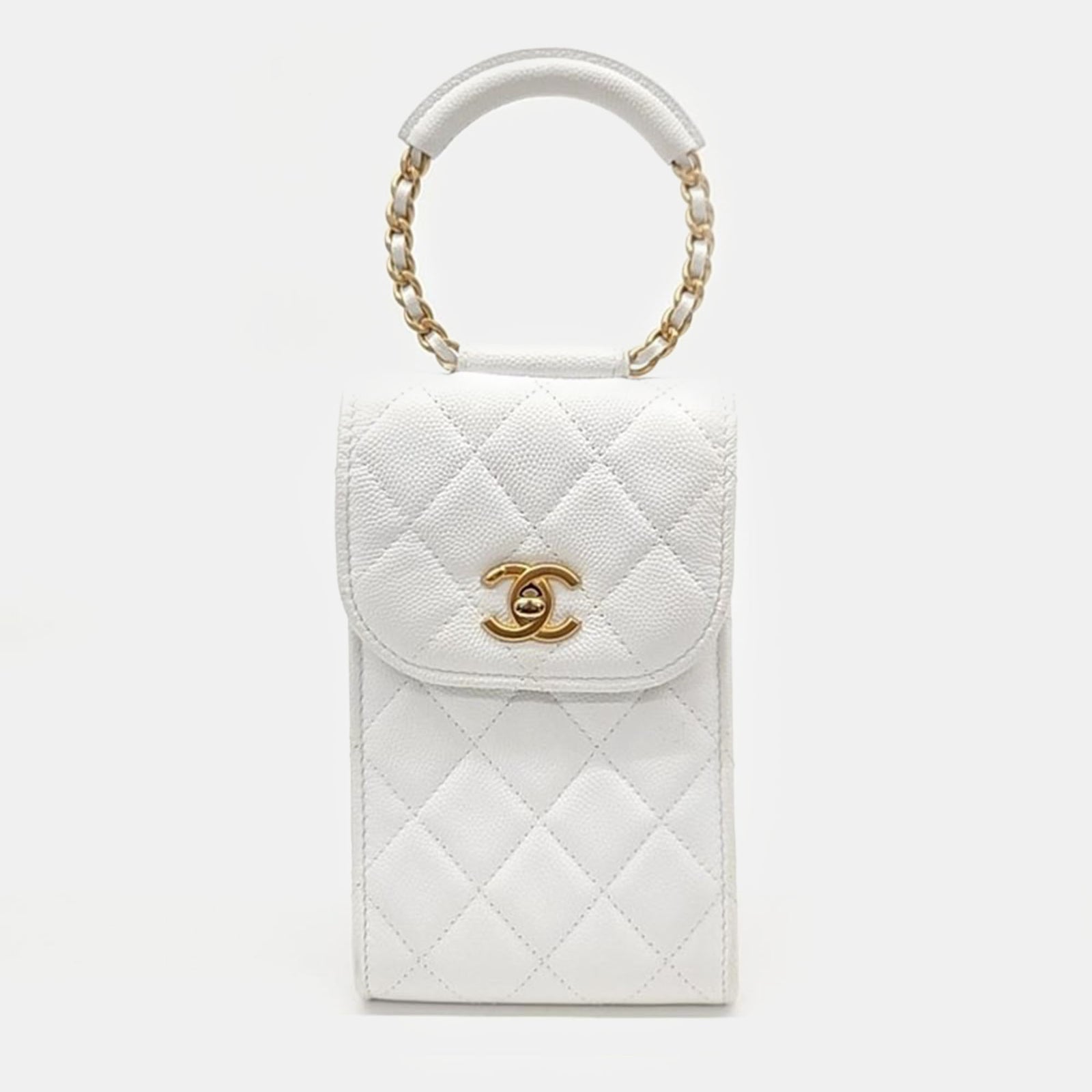 Chanel White Caviar Leather In the Loop Mini Crossbody bag