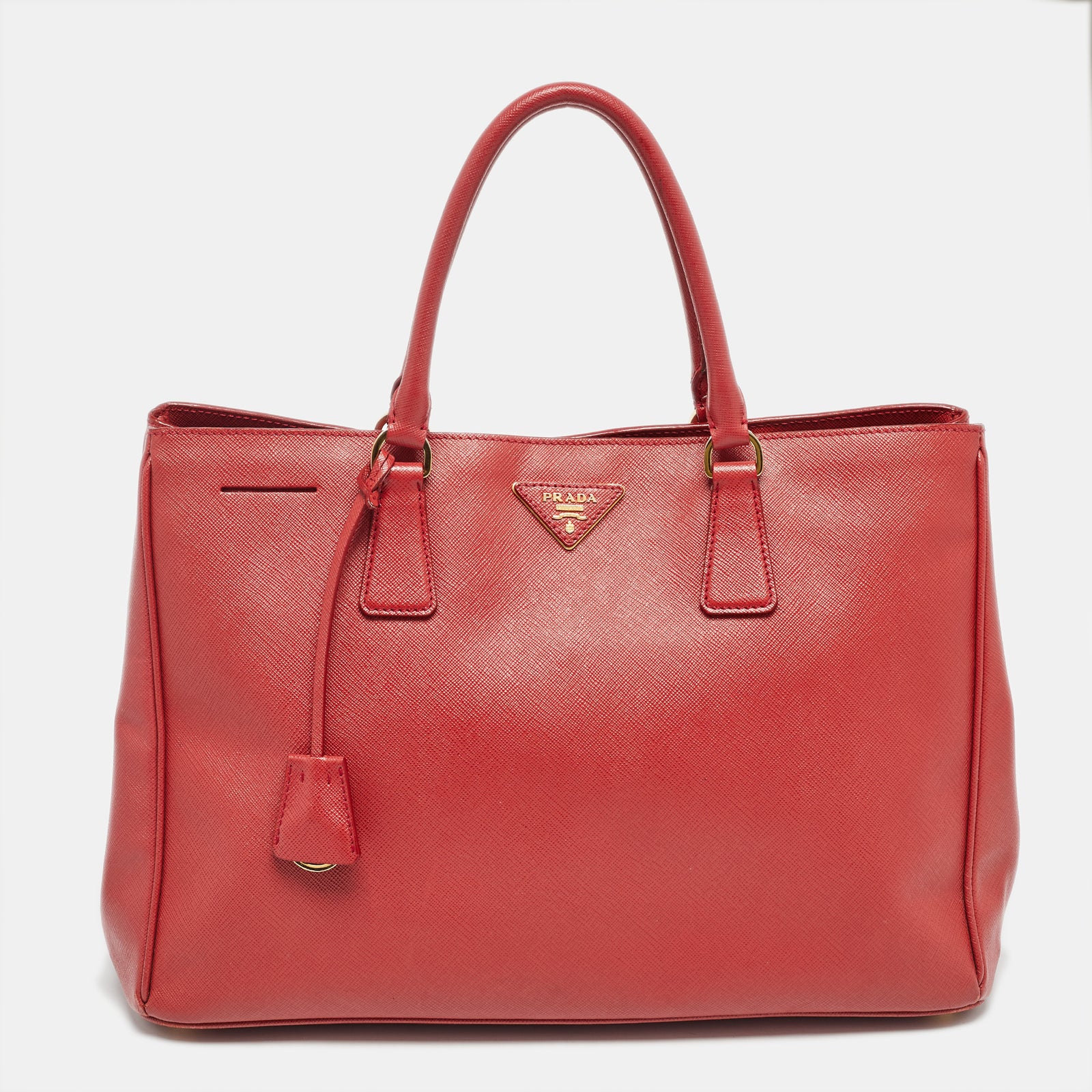 Prada Red Saffiano Lux Leather Large Galleria Tote