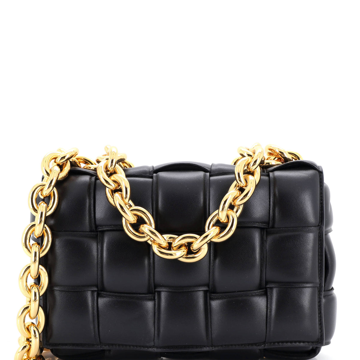Bottega Veneta Cassette Chain Crossbody Bag Padded Maxi Intrecciato Leather