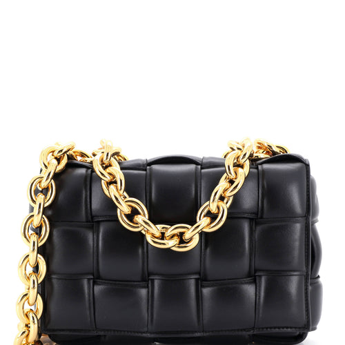 Cassette Chain Crossbody Bag Padded Maxi Intrecciato Leather