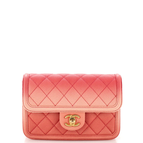 CHANEL Sunset On The Sea Waist Bag Quilted Caviar Small