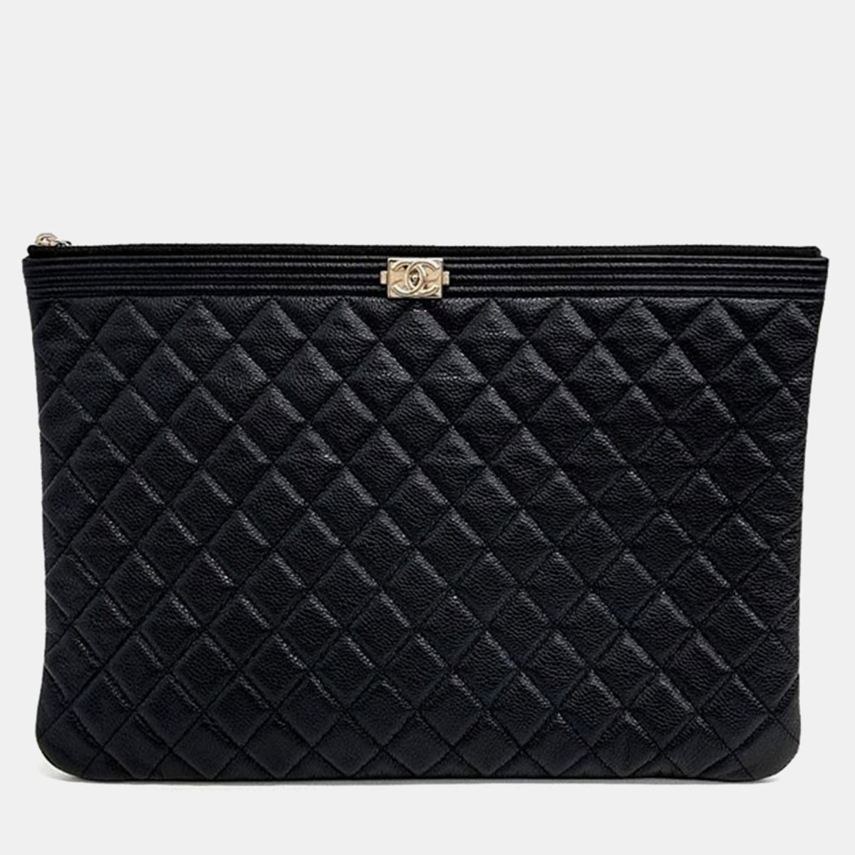 Chanel Caviar Boy Large Clutch