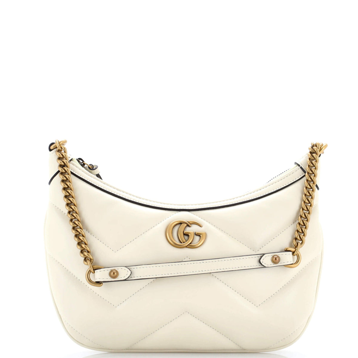 Gucci GUCCI GG Marmont Chain Moon Hobo Matelasse Leather Small