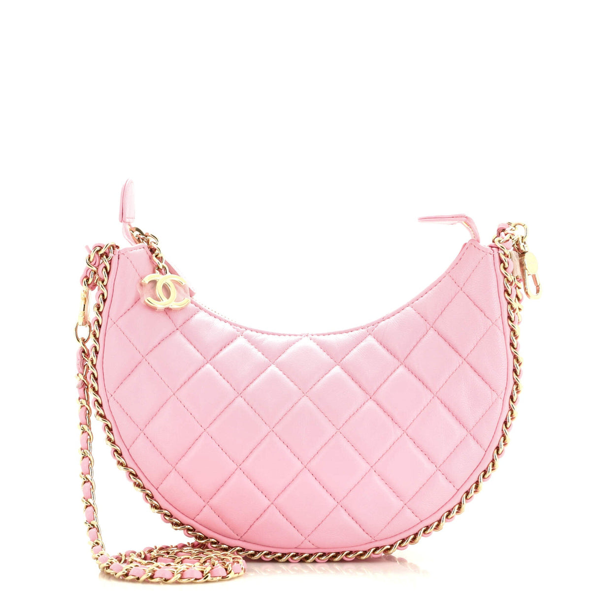 Chanel CHANEL Chain Around Hook Hobo Quilted Lambskin Small