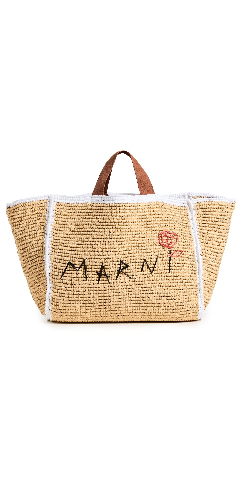 Marni Medium Shopping Bag Natural/White/Rust One Size